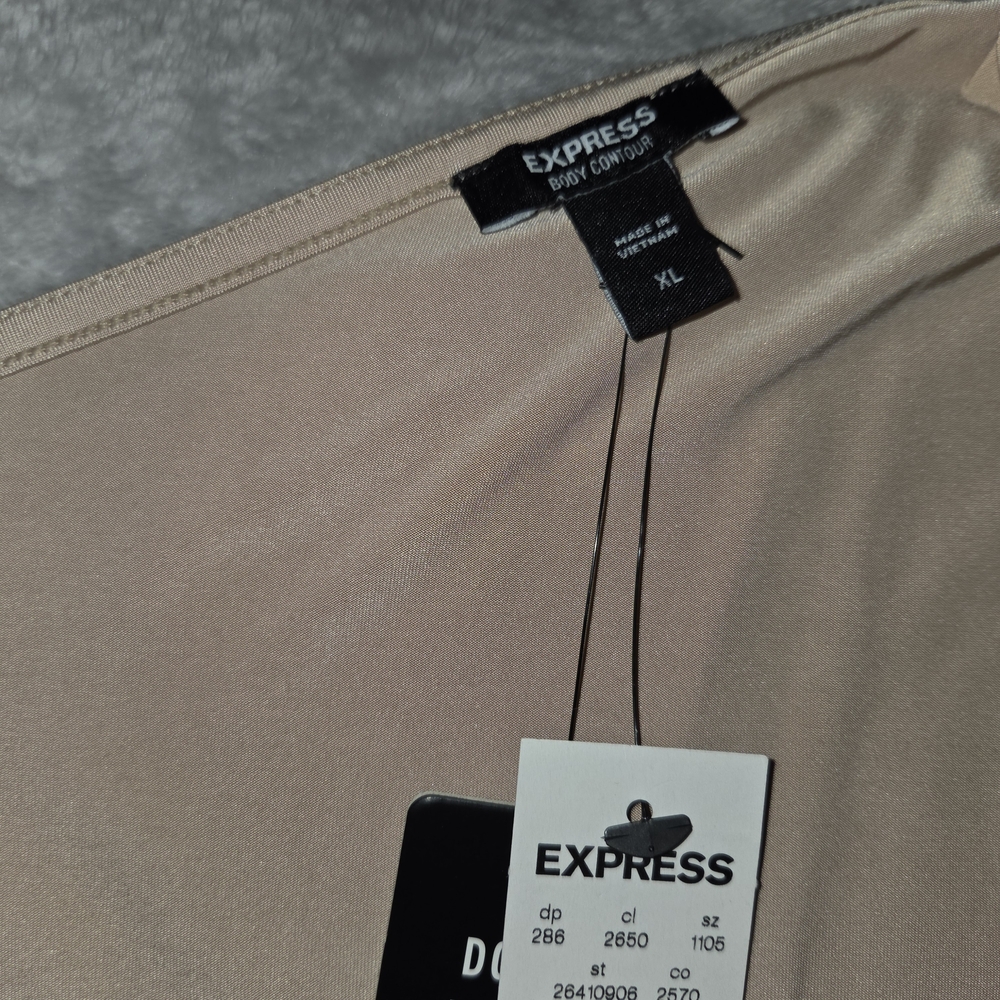 Express Beige One Shoulder Bodysuit - Picture 2 of 2